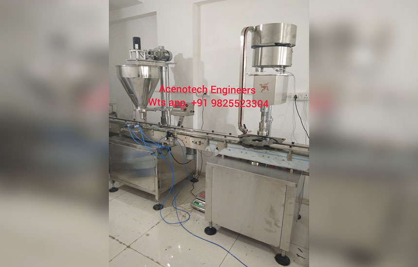 Powder Bottle Filling & Capping Machine